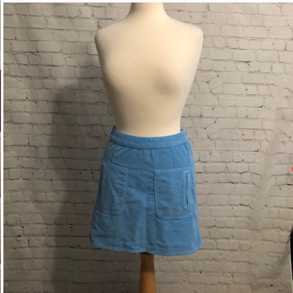 The Cords & Co. Anthropologie Blue  Corduroy Skirt - Picture 2 of 8